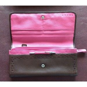 Slim Envelope Wallet & Mini CROSS Pen Chocolate Brown & Pink Clutch NEW IN‎ BOX